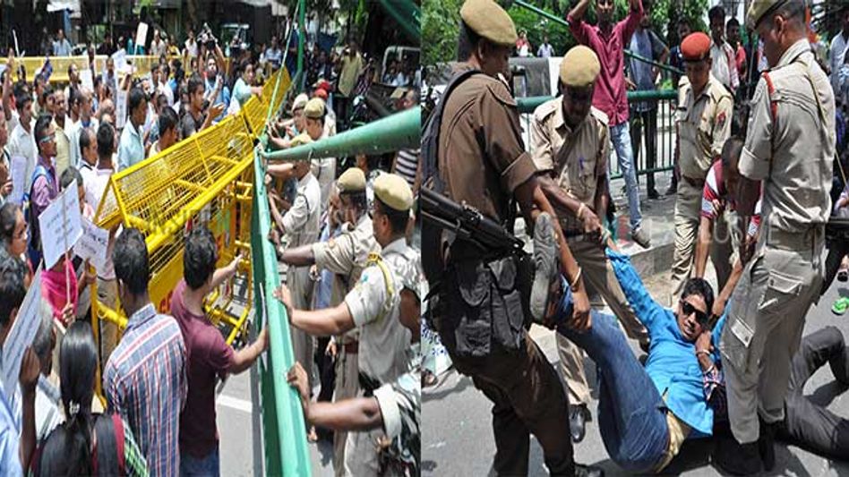 Assam: Protest by differently-abled outside Secretariat Assam: Protest by differently-abled outside Secretariat