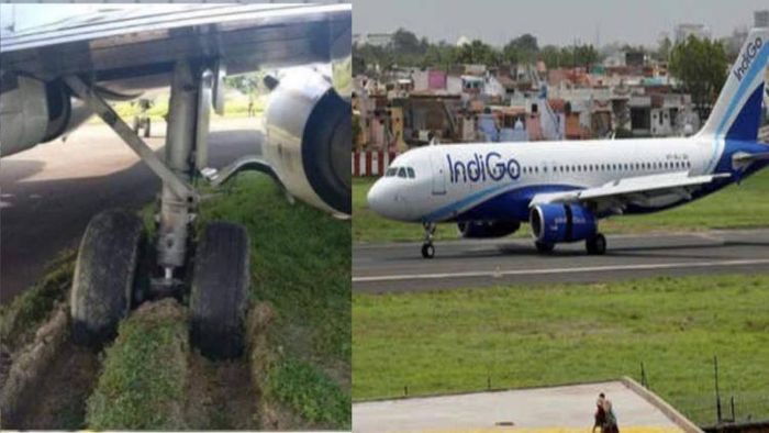 Kolkata bound IndiGo Plane skids off runway in Jorhat