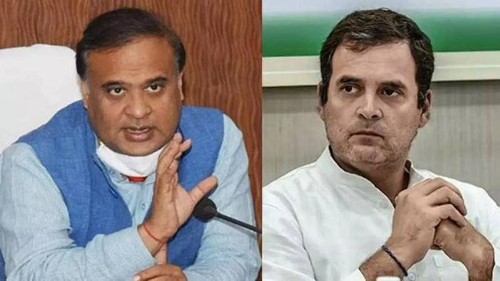 Assam CM Himanta Biswa Sarma (L), Congress leader Rahul Gandhi (R)