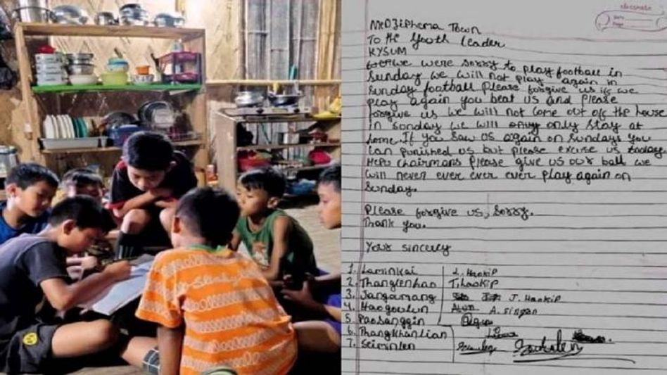 Forgive us, we will never play again on Sunday: Apology letter written by Nagaland kids go viral Forgive us, we will never play again on Sunday: Apology letter written by Nagaland kids go viral