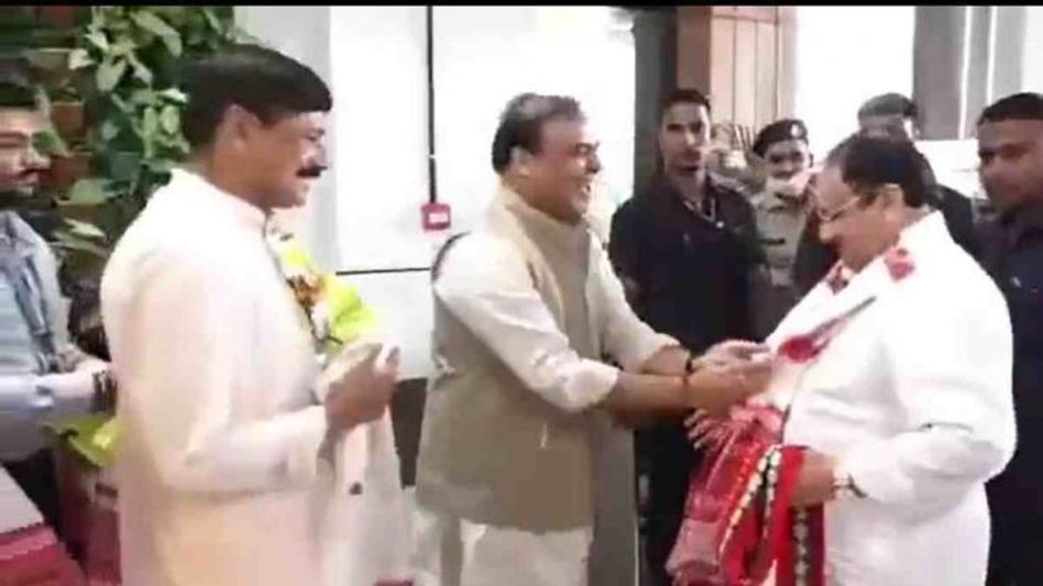 Assam CM welcomes BJP National Chief JP Nadda to Guwahati Assam CM welcomes BJP National Chief JP Nadda to Guwahati