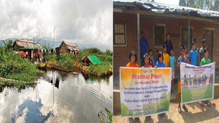Champu Khangpok Village(Right) and Champu School in Prabhat Pheri Banner
