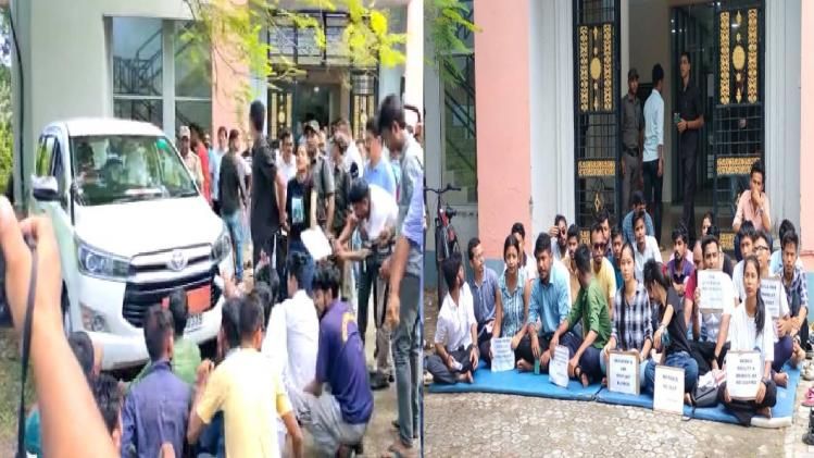 Assam: Students of Dibrugarh University protest against fee hike, block VC’s vehicle