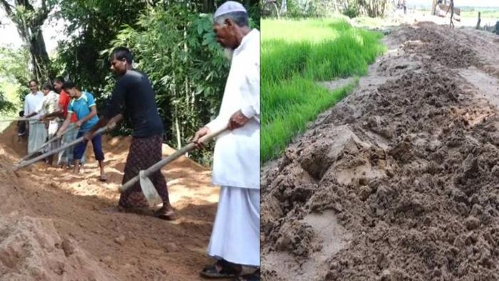 Assam villagers build road on their own