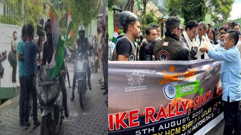Sikkim CM flags off bikers rally as part of Azadi Ka Amrit Mahotsav celebrations Sikkim CM flags off bikers rally as part of Azadi Ka Amrit Mahotsav celebrations