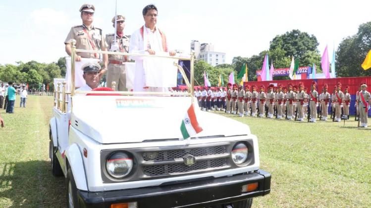 Tripura CM Dr Manik Saha plays the bugle of development in I-Day speech