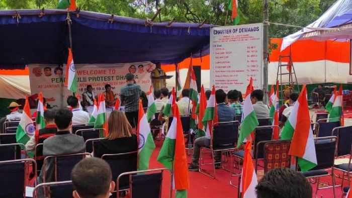 Protest against Arunachal CM over corruption