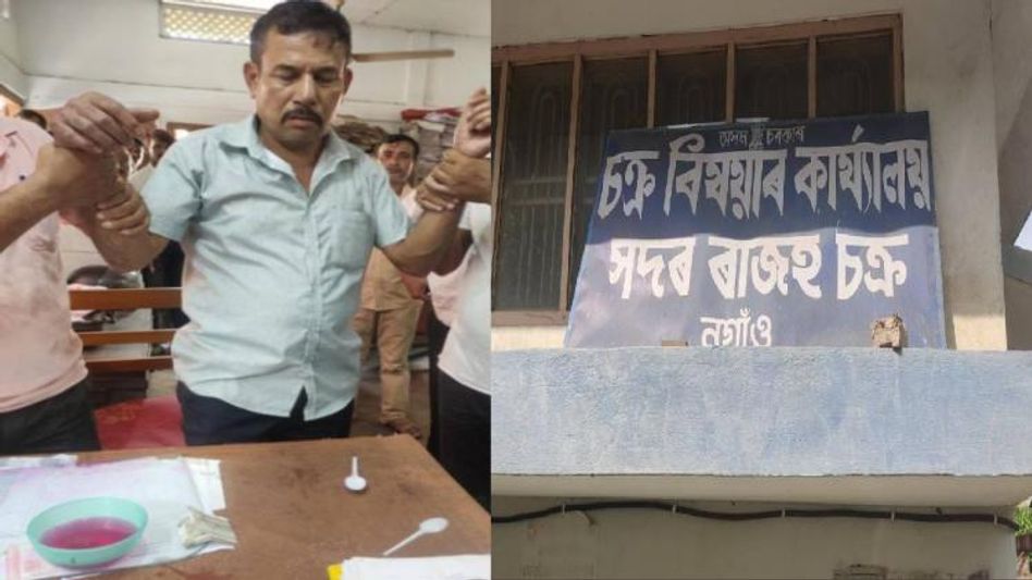 Assam: Lat Mandal caught red-handed while accepting bribe in Nagaon Assam: Lat Mandal caught red-handed while accepting bribe in Nagaon