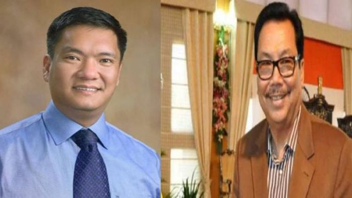 Arunachal Pradesh CM Pema Khandu (L), Arunachal Pradesh Deputy CM Chowna Mein (R)