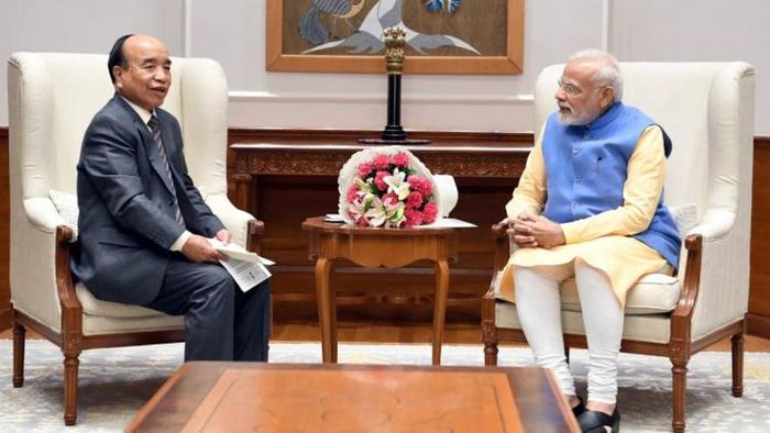 Mizoram Chief Minister Zoramthanga (L), Prime Minister Narendra Modi (R)