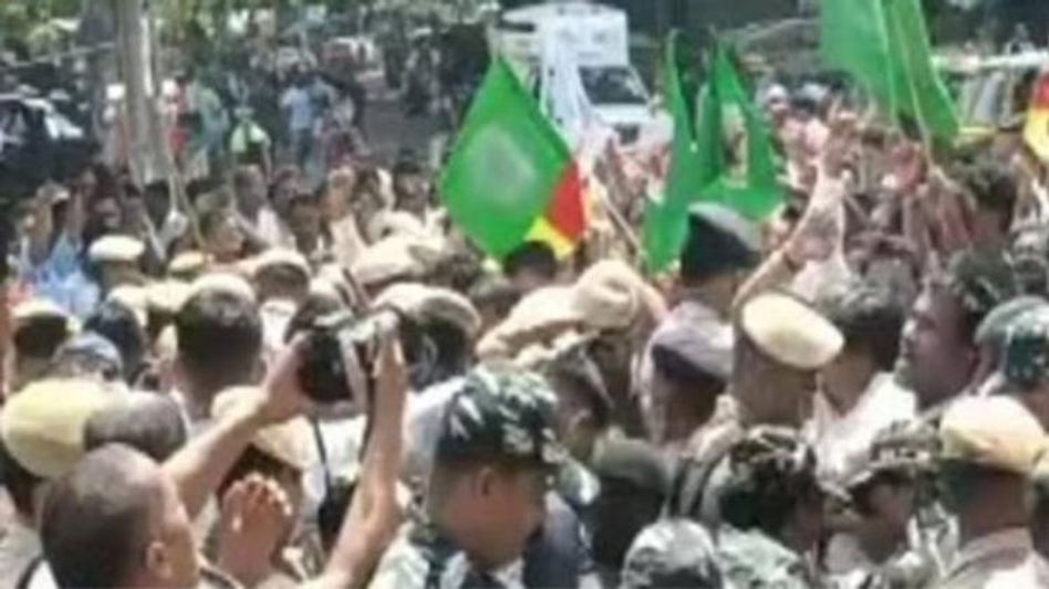 Six Assam communities carry out protest against Centre over ST status in Guwahati Six Assam communities carry out protest against Centre over ST status in Guwahati