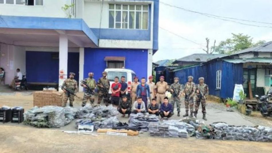 Mizoram: Security forces recover large quantity of tactical stores, 5 Myanmar and 2 Indian held Mizoram: Security forces recover large quantity of tactical stores, 5 Myanmar and 2 Indian held