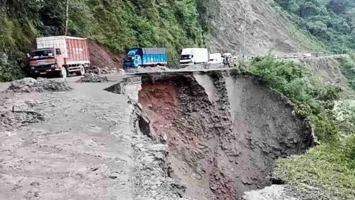 Landslide-hit roads of Sikkim