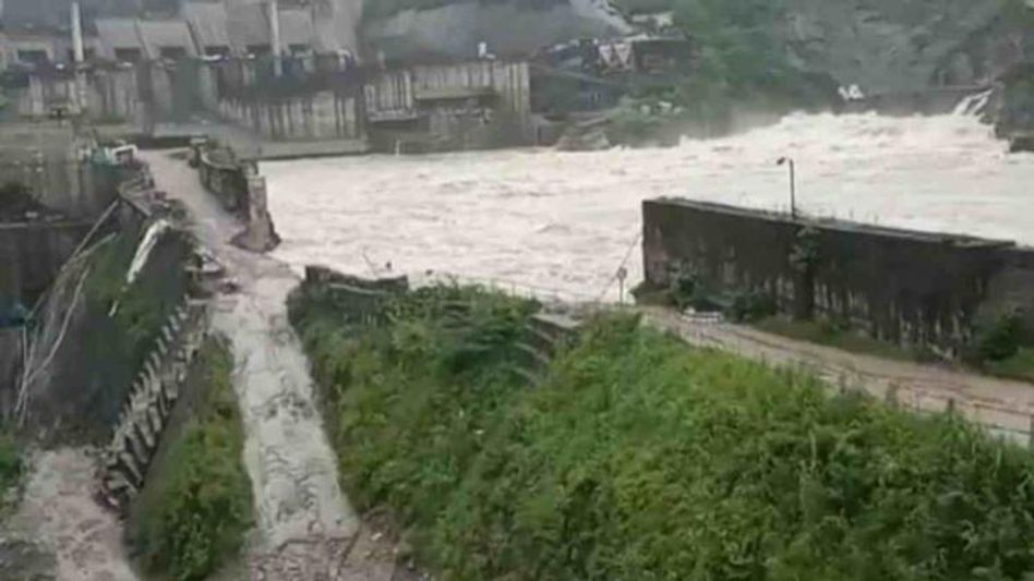 Assam: KMSS and AASU stage protest after flood water inundates powerhouse of NHPC's mega project Assam: KMSS and AASU stage protest after flood water inundates powerhouse of NHPC's mega project