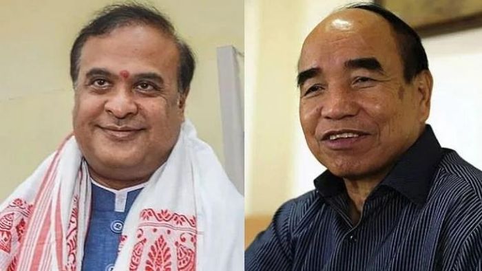 Assam Chief Minister Himanta Biswa Sarma (L), Mizoram Chief Minister Zoramthanga (R)