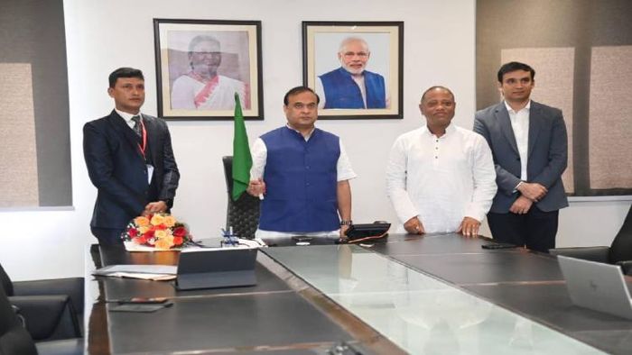 Assam Chief Minister Himanta Biswa Sarma virtually inaugurating Alliance Air flight services