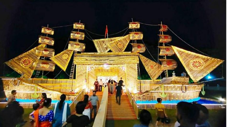 From green theme to a social message, Durga Puja Pandals in Assam exhibit colourful statements From green theme to a social message, Durga Puja Pandals in Assam exhibit colourful statements