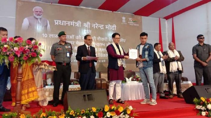 Law Minister Kiren Rijiju during a programme in Shillong