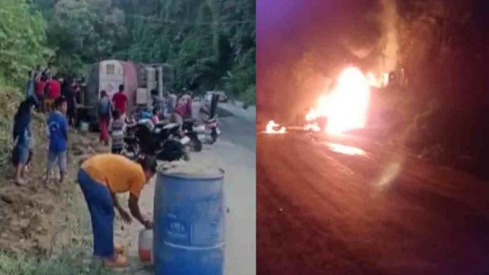 Petrol tanker catches fire in Aizawl