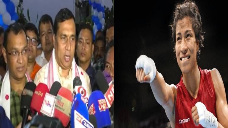 Assam Minister Jayanta Malla Baruah and Lovlina Borgohain