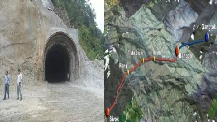 Sikkim: Construction work underway at the railway line connecting Sivok-Rangpo