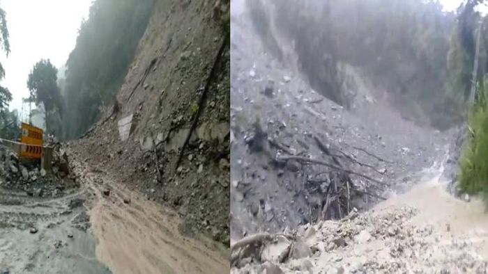 Sikkim: Landslides triggered by incessant rain hit vehicular movement along NH-10