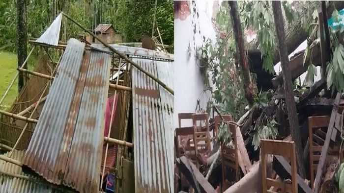 Cyclonic storm Sitrang damages many houses in Assam's Nagaon
