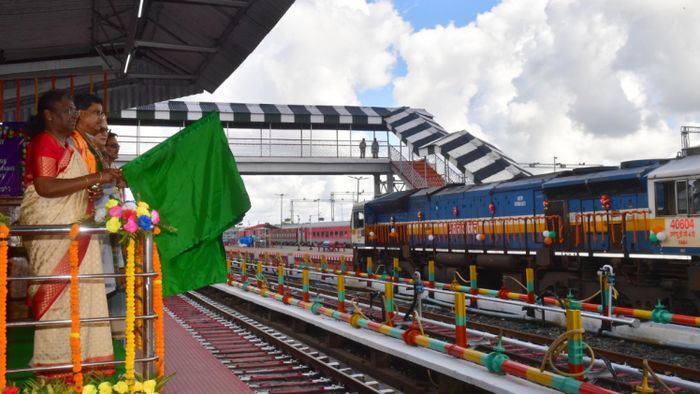 President Droupadi Murmu flags off Agartala-Kolkata Express