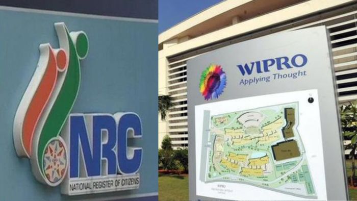 (L) NRC Office in Guwahati (R) Representative Image of Wipro Limited