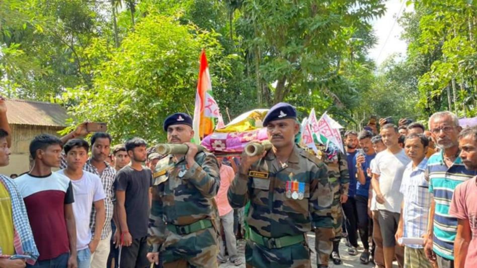 Assam: Army jawan killed in accident laid to rest with full military honours in Dhubri Assam: Army jawan killed in accident laid to rest with full military honours in Dhubri