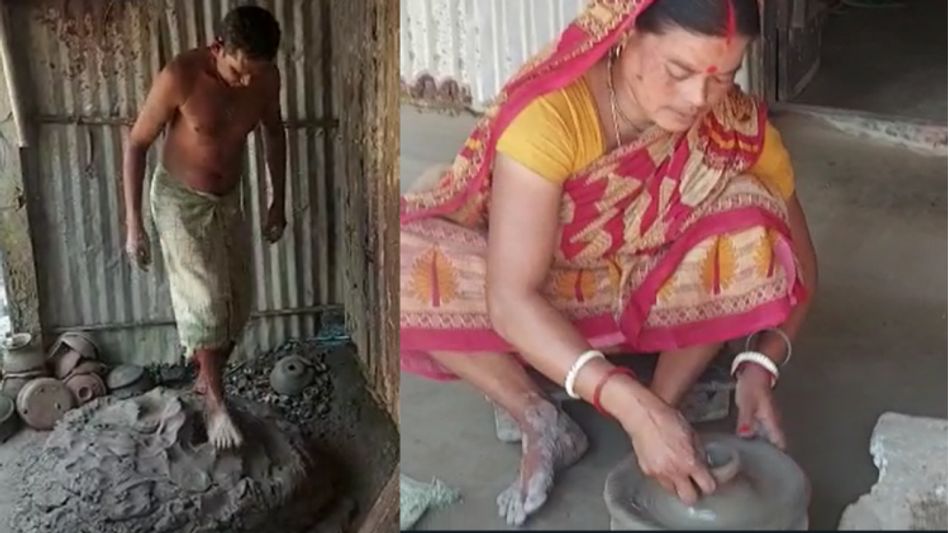 After COVID-19 slump, earthen lamp makers face problems due to rain and Chinese lamps After COVID-19 slump, earthen lamp makers face problems due to rain and Chinese lamps