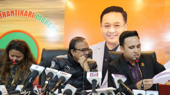 Bikash Basnett, Chief Coordinator SKM in a press meet