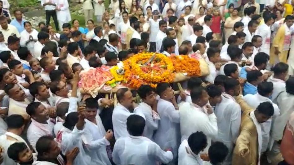 Assam: Barpeta's Burha satriya Basistha Dev Sharma cremated with full state honour Assam: Barpeta's Burha satriya Basistha Dev Sharma cremated with full state honour