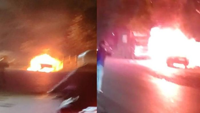 Assam vehicle torched by a group of 20 men in Shillong city