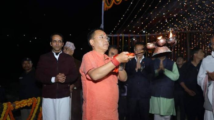 Sikkim Chief Minister Prem Singh Tamang offering prayers at Kirateshwar Dham in Legship-16:9