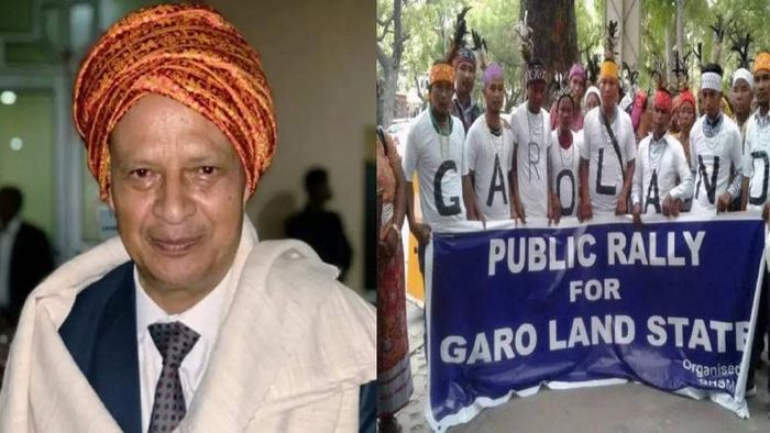 Meghalaya MP Dr WR Kharkuli (L), file photo of Separate state for Garoland demand rally in Meghalaya