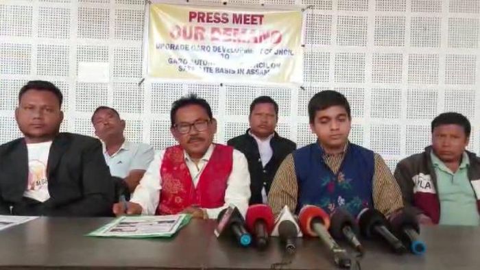 Garo Committee members holding press conference in Assam's Dudhnoi