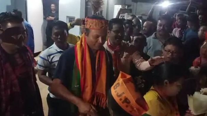 Meghalaya: BJP MDC of Tura Bernard Marak welcomed by party workers upon release from jail