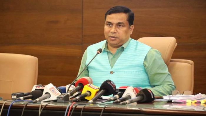 Assam Minister Jayanta Mallabaruah addressing the press conference