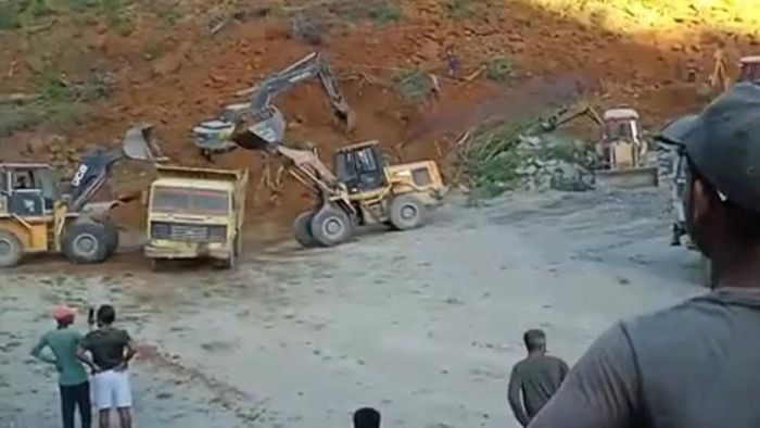 Rescue operation underway at the stone quarry site