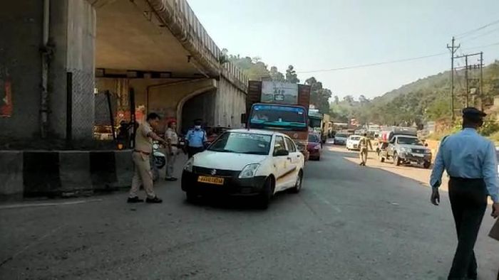 Vehicles stopped at Jorabat following firing incident along Assam-Meghalaya border