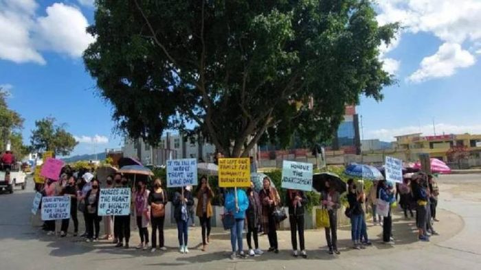 File Photo of protesting recruited aggrieved nurses