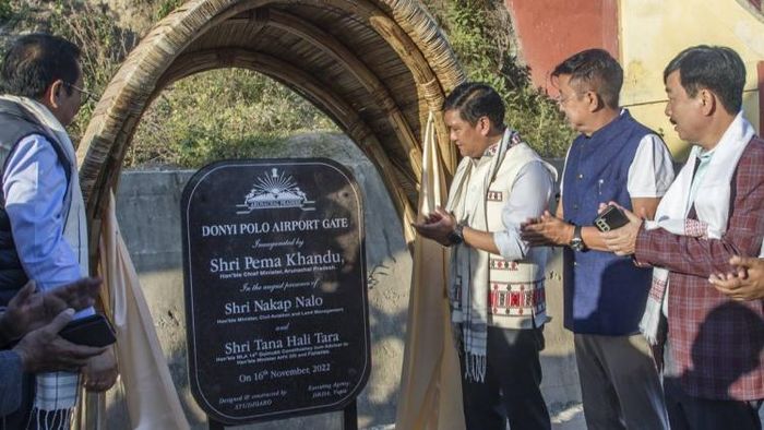 Arunachal CM Pema Khandu inaugurates 'Great Hornbill Gate' at Donyi Polo airport showcasing state's culture
