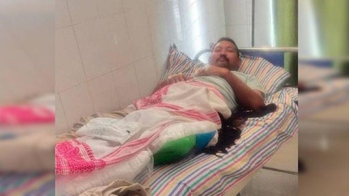 Injured cop Ananda Rabha undergoing treatment at GMCH