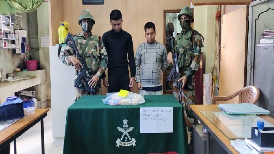 Mizoram: Assam Rifles seizes methamphetamine tablets worth Rs over 3 crore, 2 held Mizoram: Assam Rifles seizes methamphetamine tablets worth Rs over 3 crore, 2 held