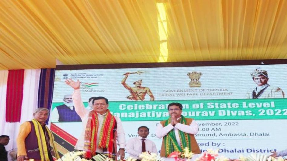 Tripura: Union Minister Sarbananda Sonowal slams Congress for not recognizing scarifies of ''Janajati'' during freedom fight Tripura: Union Minister Sarbananda Sonowal slams Congress for not recognizing scarifies of ''Janajati'' during freedom fight