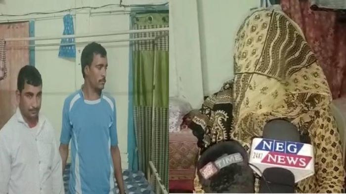Assam: Accused husband and brother-in-law (L), victim (R)
