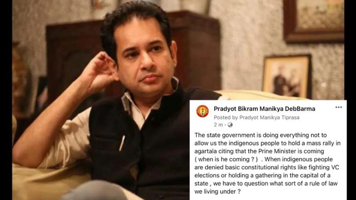 TIPRA Motha chief Pradyot Kishore Manikya Debbarma