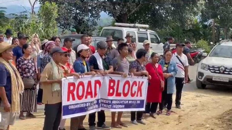 Mizoram-bound trucks stranded at Assam-Mizoram border, hits essential commodities Mizoram-bound trucks stranded at Assam-Mizoram border, hits essential commodities