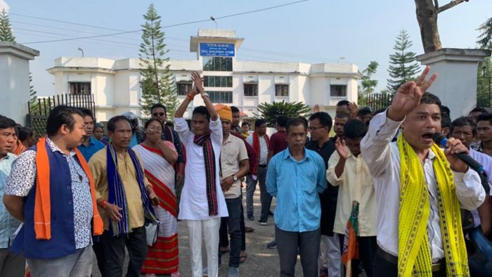 Bharatiya Janata Janjati Morcha held a protest rally in Tripura